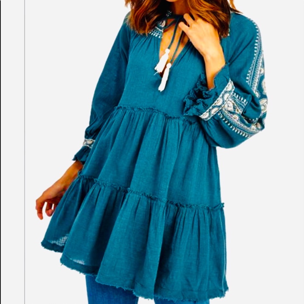 Free People Dreamweaver Tunic Top Dress Large